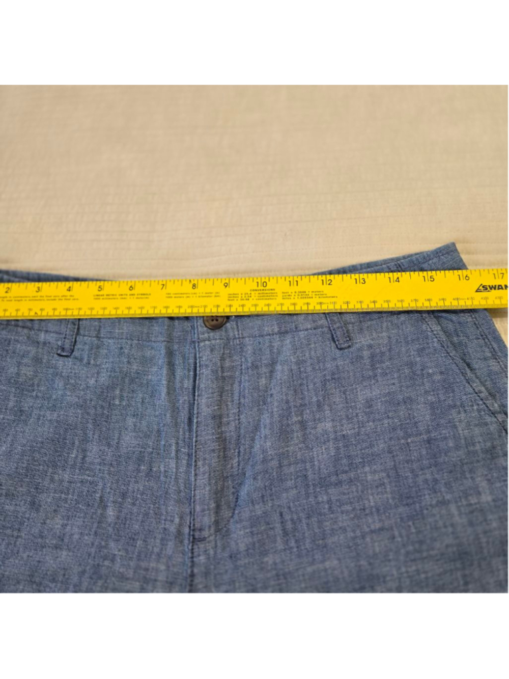 Women's GAP Blue High Waist Shorts 100% Cotton Chambray 5 inch Shorts Size 8 - Picture 8 of 13